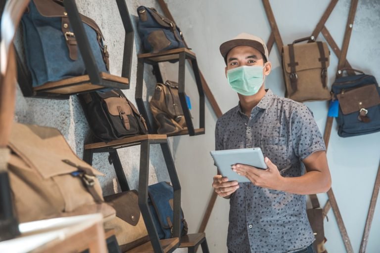 Sick,Male,Business,Owner,Keep,Working,And,Wear,Face,Masks
