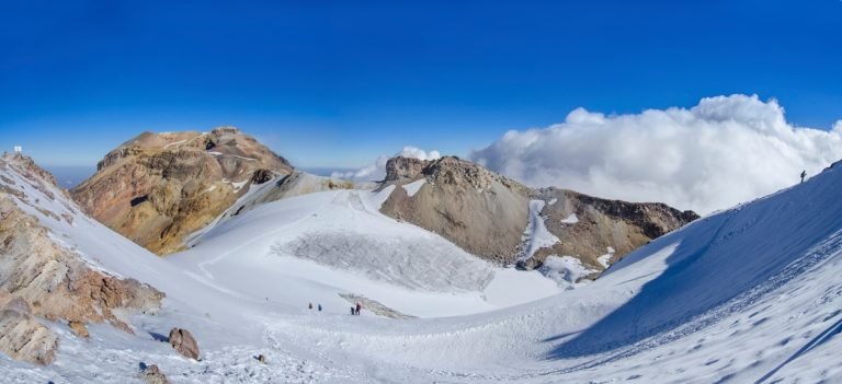 Panoramic,Shot,On,Summit,Of,Iztaccihuatl,And,Glacier,Ayoloco,Volcano,