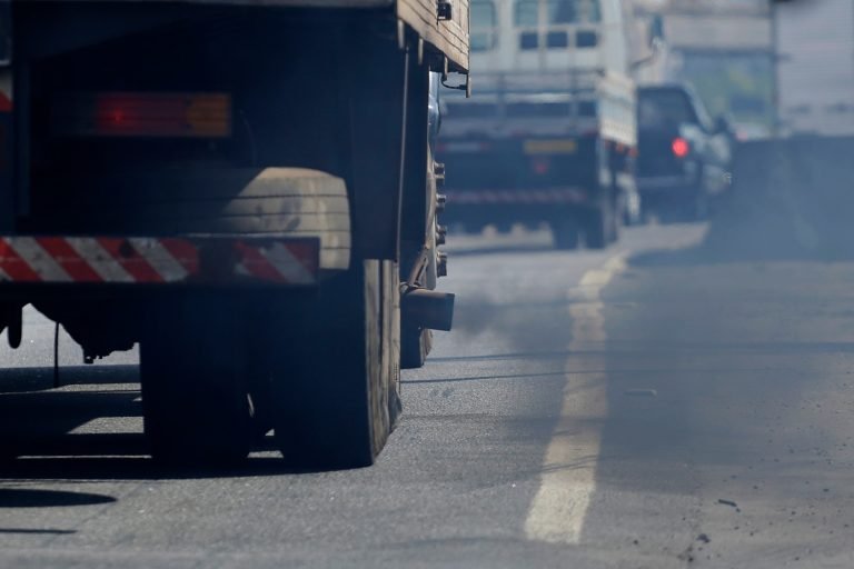 Toxic,Smoke,Is,Seen,From,A,Truck,Exhaust,Pipe,In