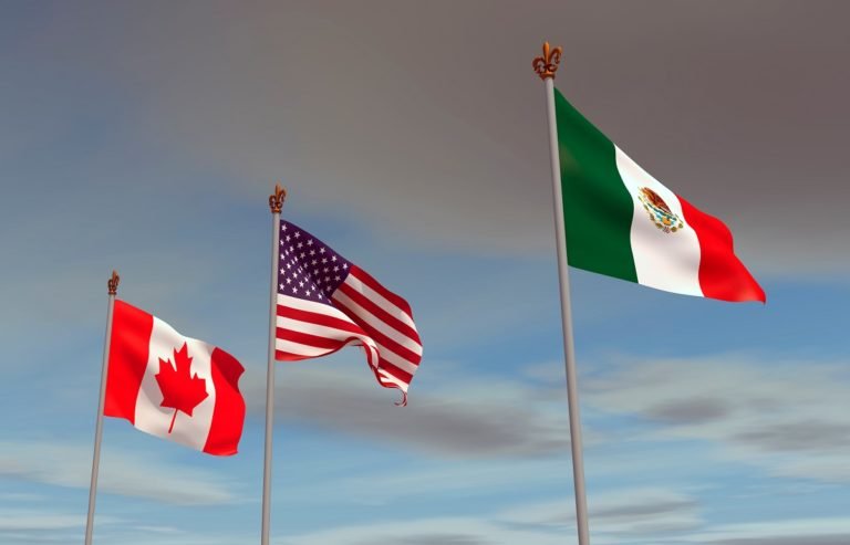 Flags,Hoisted,In,The,Wind,,From,Canada,,The,United,States