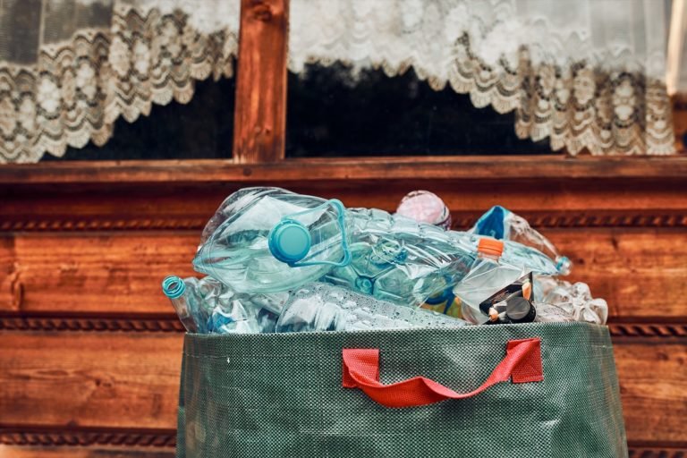 Plastic,Bottles,Collected,In,Big,Container