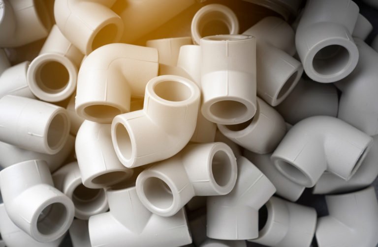Grey,Pvc,Plumbing,Pipes,Corners,Background,Closeup