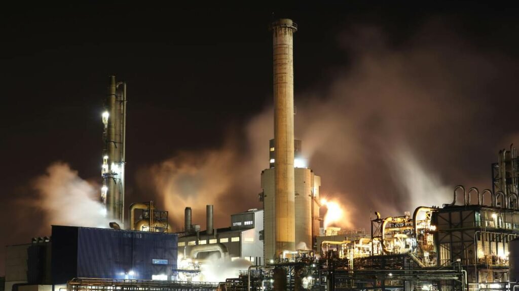 Quema de metano Foto de Loïc Manegarium refinería